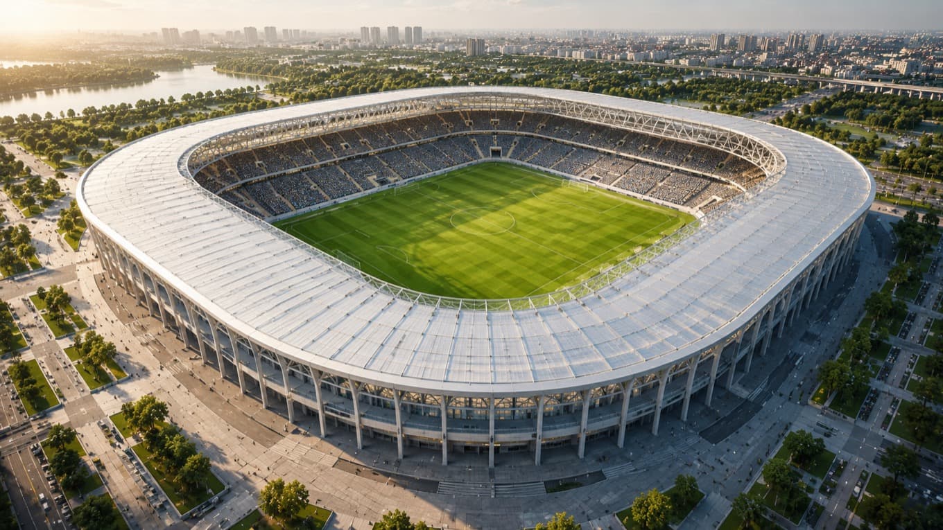 Football field aerial view